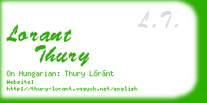 lorant thury business card